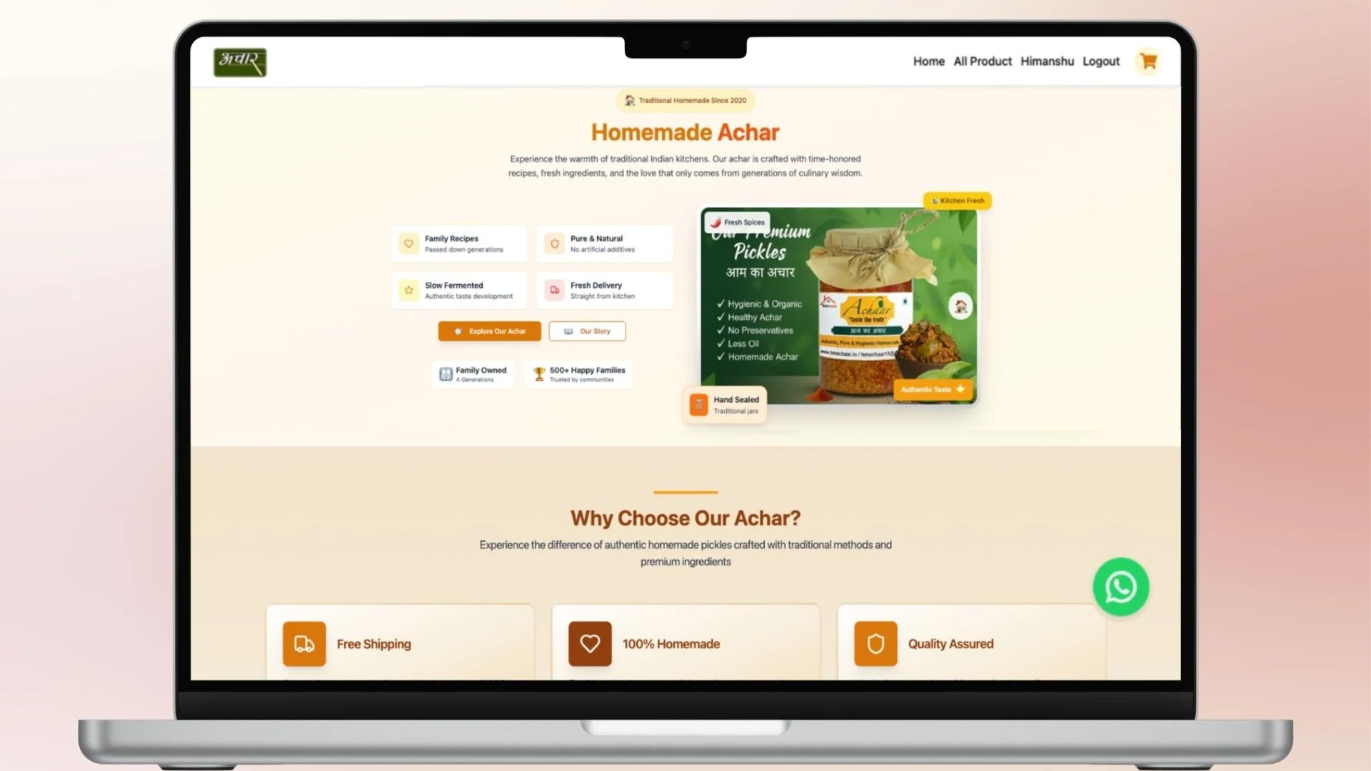 Homemadeachar - E-commerce Platform