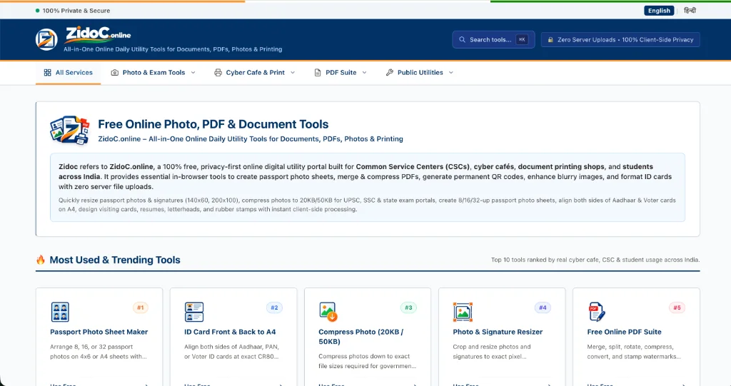ZidoC.online - All-In-One Document & Utility Suite